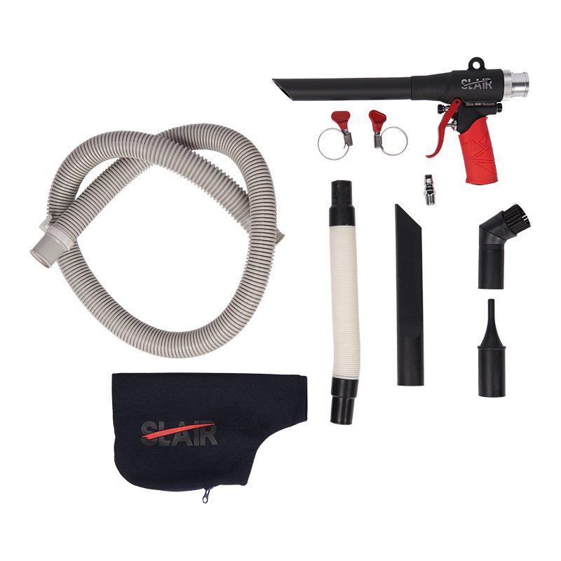  SLAIR ONE-TOUCH AIR VACUUM/BLOW GUN KIT, 2 IN 1, พร้อมท่อ, กระเป๋า, งานหนัก