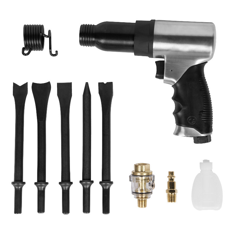  XINXING XQ-T22 10PC 190MM AIR HAMMER KIT, พร้อมสปริง, สิ่วยาว 175MM, BMC SET